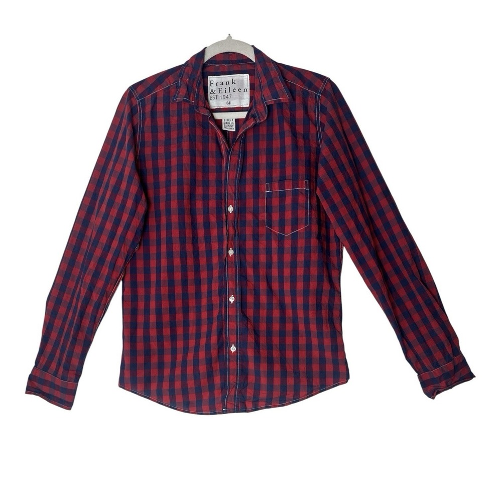 Frank & Eileen red plaid long‎ sleeve button Front Barry shirt Medium Women's